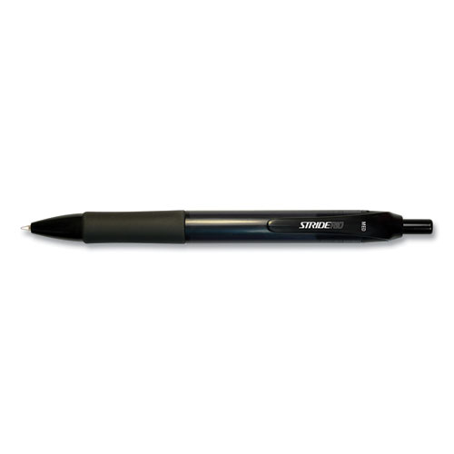 Picture of StrideRio Gel Pen, Retractable, Medium 0.7 mm, Black Ink, Translucent Black Barrel, 12/Box