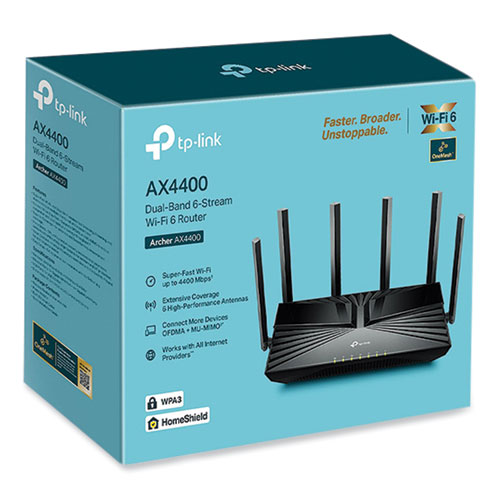 Picture of Archer AX4400 Wireless and Ethernet Router, 5 Ports, Dual-Band 2.4 GHz/5 GHz