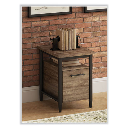 Picture of Thomasville Breslyn One-Drawer Vertical File Cabinet, with Shelf, Letter/Legal, Crosscut Hickory, 16" x 20" x 22.2"