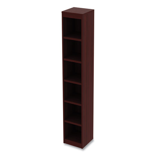 Picture of Alera Valencia Series Narrow Profile Bookcase, Six-Shelf, 11.81w x 11.81d x 71.73h, Mahogany