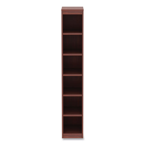 Picture of Alera Valencia Series Narrow Profile Bookcase, Six-Shelf, 11.81w x 11.81d x 71.73h, Medium Cherry