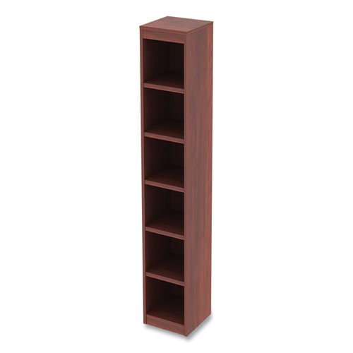 Picture of Alera Valencia Series Narrow Profile Bookcase, Six-Shelf, 11.81w x 11.81d x 71.73h, Medium Cherry