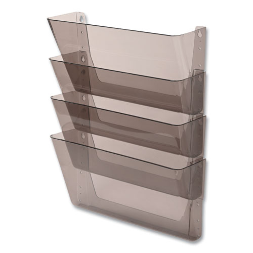 Picture of DocuPocket Stackable Four-Pocket Wall File, 4 Sections, Letter Size, 13" x 4", Smoke
