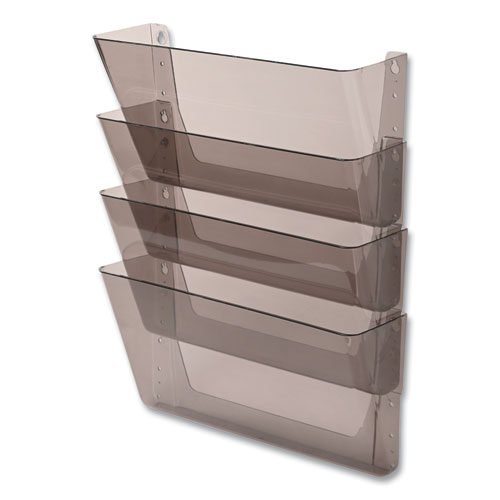 Picture of DocuPocket Stackable Four-Pocket Wall File, 4 Sections, Letter Size, 13" x 4", Smoke, Ships in 4-6 Business Days