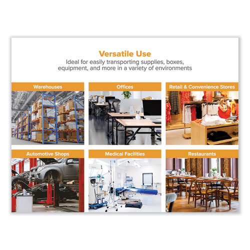 Picture of Stowaway Folding Carts, Metal, Small Cart, 2 Shelves, 400 lb Capacity, 29.63" x 37.25" x 18", Black