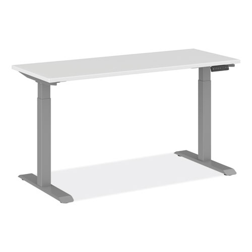 Picture of AdaptivErgo Sit-Stand Three-Stage Electric Height-Adjustable Table with Memory Controls, 60" x 24" x 30" to 49", White