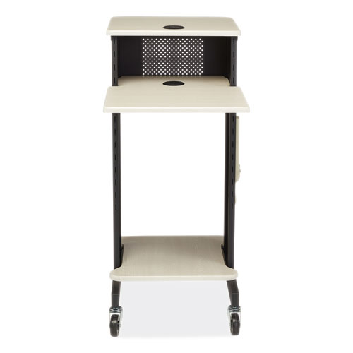 Picture of Premium Presentation Cart, 4 Shelves, 18" x 30" x 40.5", Ivory/Black