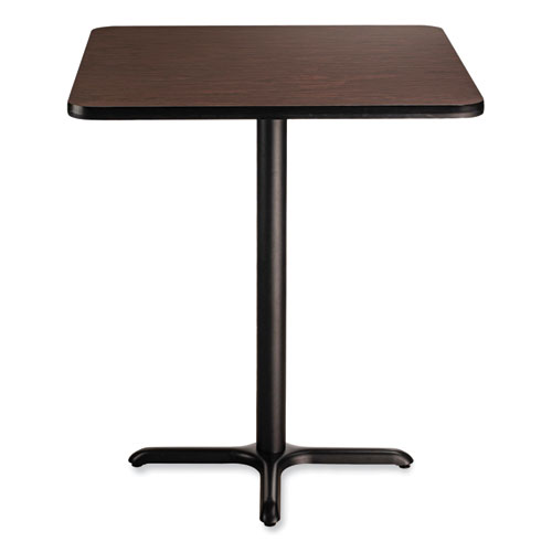 Picture of Cafe Table, 36w x 36d x 42h, Square Top/X-Base, Mahogany Top, Black Base