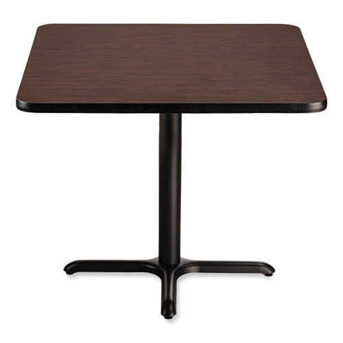 Picture of Cafe Table, 36w x 36d x 30h, Square Top/X-Base, Mahogany Top, Black Base