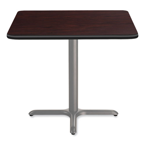 Picture of Cafe Table, 36w x 36d x 30h, Square Top/X-Base, Mahogany Top, Gray Base