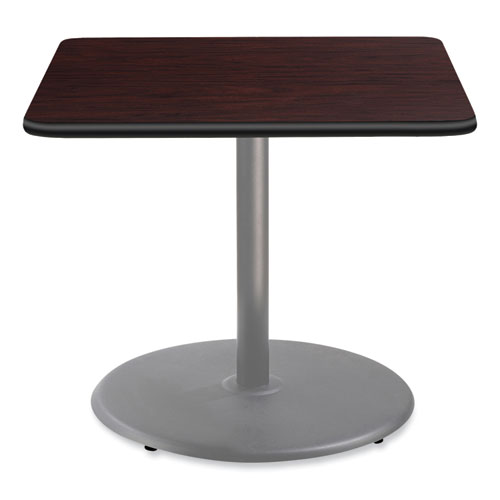 Picture of Cafe Table, 36w x 36d x 30h, Square Top/Round Base, Mahogany Top, Gray Base