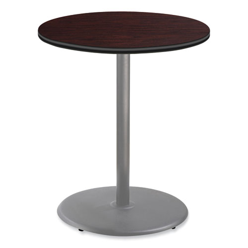 Picture of Cafe Table, 36" Diameter x 42h, Round Top/Base, Mahogany Top, Gray Base