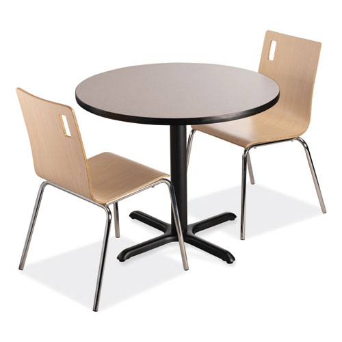 Picture of Cafe Table, 36" Diameter x 30h, Round Top/X-Base, Gray Nebula, Black Base