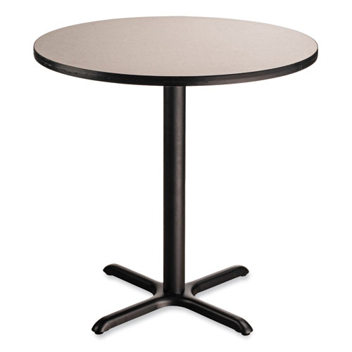 Picture of Cafe Table, 36" Diameter x 36h, Round Top/X-Base, Gray Nebula Top, Black Base