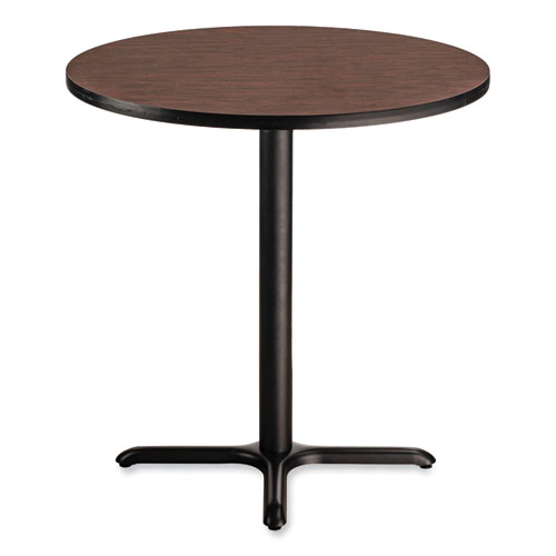 Picture of Cafe Table, 36" Diameter x 36h, Round Top/X-Base, Mahogany Top, Black Base