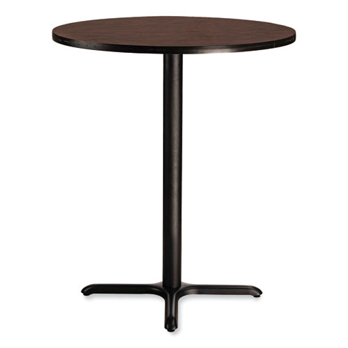 Picture of Cafe Table, 36" Diameter x 42h, Round Top/X-Base, Mahogany Top, Black Base