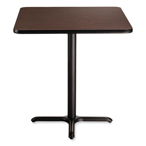 Picture of Cafe Table, 36w x 36d x 36h, Square Top/X-Base, Mahogany Top, Black Base