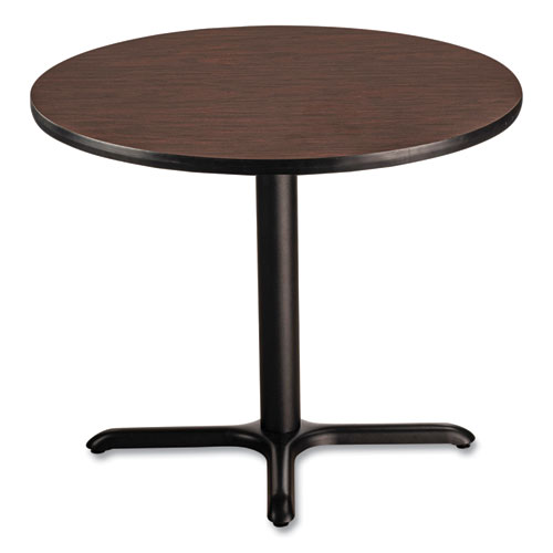 Picture of Cafe Table, 36" Diameter x 30h, Round Top/X-Base, Mahogany Top, Black Base
