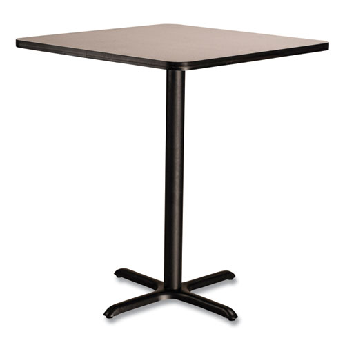 Picture of Cafe Table, 36w x 36d x 42h, Square Top/X-Base, Gray Nebula Top, Black Base