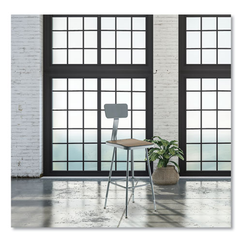Picture of 6300 Series Height Adjustable Heavy-Duty Square Seat Stool w/ Back, Supports 500 lb, 23.75" to 31.75" Seat Height, Brown/Gray