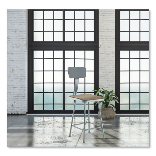 Picture of 6300 Series Heavy Duty Square Seat Stool with Backrest, Supports Up to 500 lb, 23.25" Seat Height, Brown Seat,Gray Back/Base