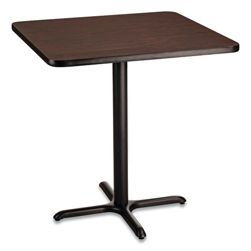 Picture of Cafe Table, 36w x 36d x 36h, Square Top/X-Base, Mahogany Top, Black Base