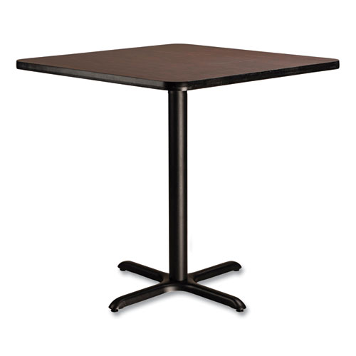 Picture of Cafe Table, 36w x 36d x 36h, Square Top/X-Base, Mahogany Top, Black Base