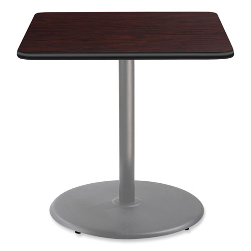 Picture of Cafe Table, 36w x 36d x 36h, Square Top/Round Base, Mahogany Top, Gray Base