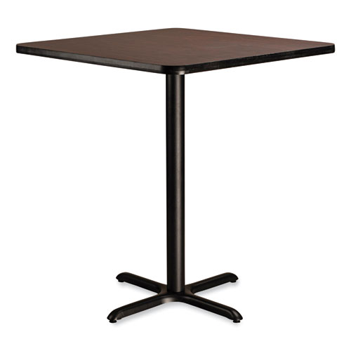 Picture of Cafe Table, 36w x 36d x 42h, Square Top/X-Base, Mahogany Top, Black Base