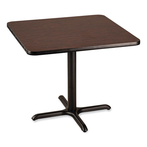 Picture of Cafe Table, 36w x 36d x 30h, Square Top/X-Base, Mahogany Top, Black Base