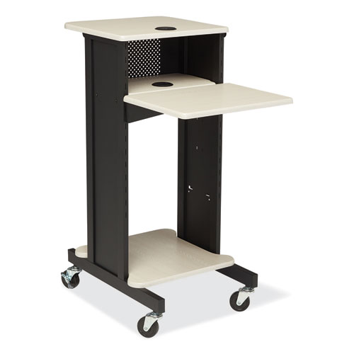 Picture of Premium Presentation Cart, 4 Shelves, 18" x 30" x 40.5", Ivory/Black