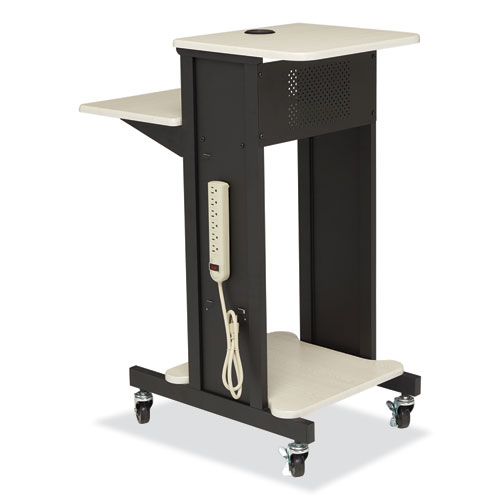 Picture of Premium Presentation Cart, 4 Shelves, 18" x 30" x 40.5", Ivory/Black