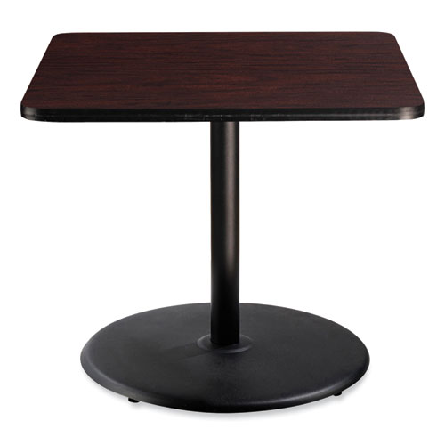 Picture of Cafe Table, 36w x 36d x 30h, Square Top/Round Base, Mahogany Top, Black Base