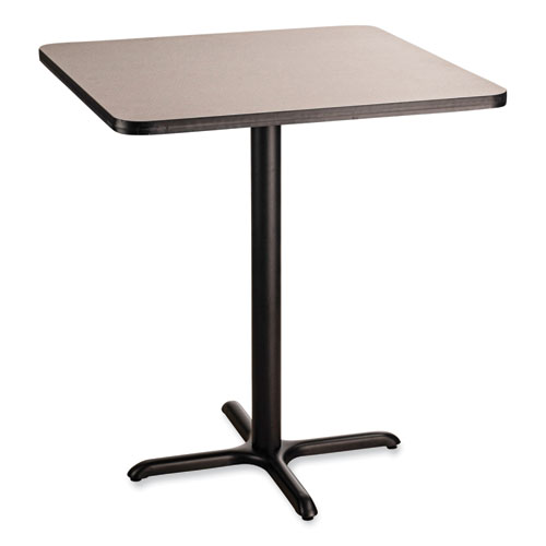 Picture of Cafe Table, 36w x 36d x 42h, Square Top/X-Base, Gray Nebula Top, Black Base
