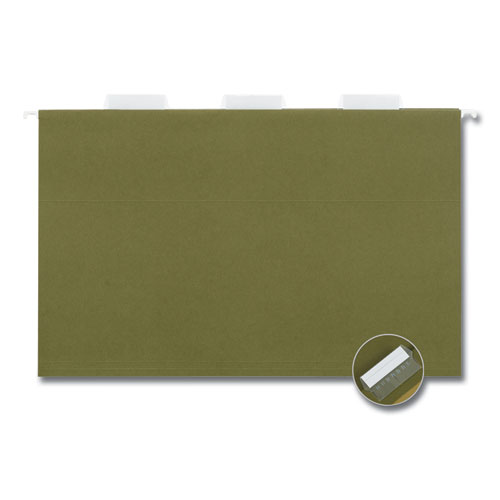 Picture of Hanging File Folders, Legal Size, 1/5-Cut Tabs, Standard Green, 50/Carton