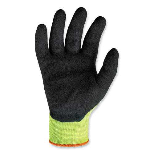 Picture of ProFlex 7021 Hi-Vis Nitrile-Coated CR Gloves, EN388: 4342B, 9.75" Long, X-Large, Lime, Pair