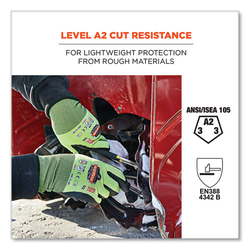 Picture of ProFlex 7022 ANSI A2 Coated CR Gloves DSX, EN388: 4342B, 9.75" Long, X-Large, Lime, Pair