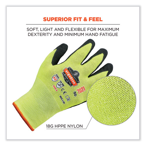 Picture of ProFlex 7021 Hi-Vis Nitrile-Coated CR Gloves, EN388: 4342B, 10.5" Long, XX-Large, Lime, Pair