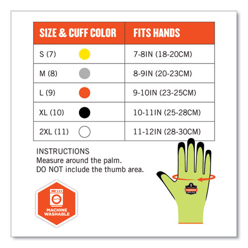 Picture of ProFlex 7021 Hi-Vis Nitrile-Coated CR Gloves, EN388: 4342B, 10.5" Long, XX-Large, Lime, Pair