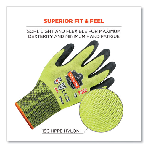 Picture of ProFlex 7022 ANSI A2 Coated CR Gloves DSX, EN388: 4342B, 8.75" Long, Medium, Lime, Pair