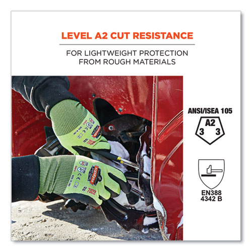 Picture of ProFlex 7022 ANSI A2 Coated CR Gloves DSX, EN388: 4342B, 8.75" Long, Medium, Lime, Pair
