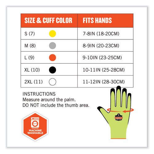 Picture of ProFlex 7021 Hi-Vis Nitrile-Coated CR Gloves, EN388: 4342B, 8.75" Long, Medium, Lime, Pair