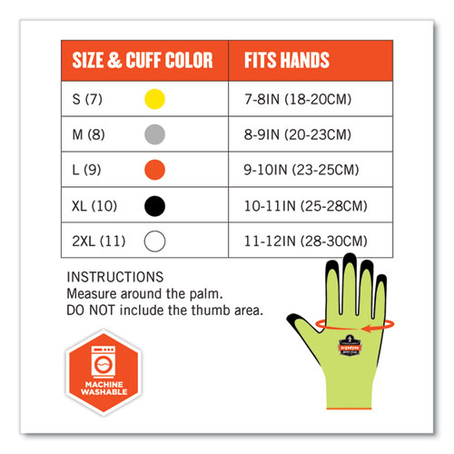 Picture of ProFlex 7021 Hi-Vis Nitrile-Coated CR Gloves, EN388: 4342B, 9.75" Long, X-Large, Lime, Pair