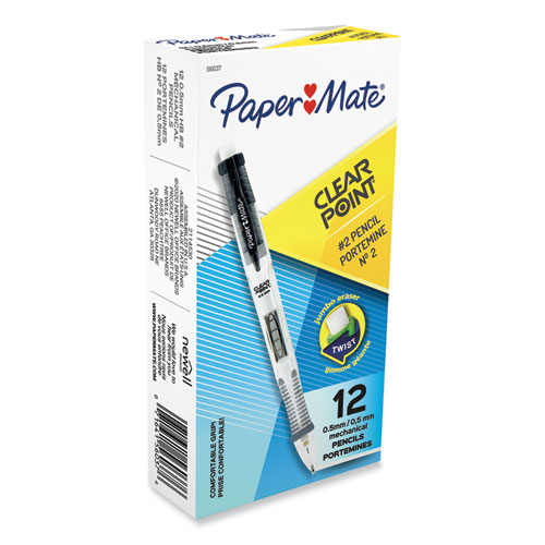Picture of Clear Point Mechanical Pencil, 0.5 mm, HB (#2), Black Lead, Black Barrel