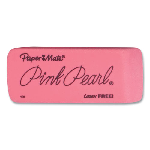 Picture of Pink Pearl Eraser, For Pencil Marks, Rectangular Block, Large, Pink, 3/Pack