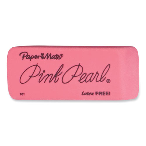 Picture of Pink Pearl Eraser, For Pencil Marks, Rectangular Block, Large, Pink, 12/Box