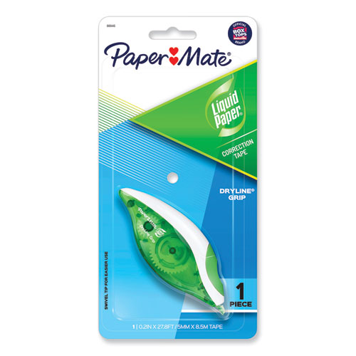 Picture of DryLine Grip Correction Tape, Non-Refillable, Gray/Green Applicator, 0.2" x 335"