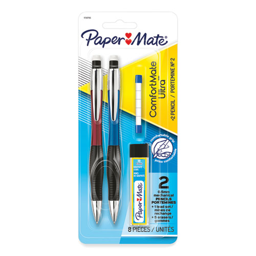 Picture of ComfortMate Ultra Pencil Starter Set, 0.5 mm, HB (#2), Black Lead, Assorted Barrel Colors, 2/Pack