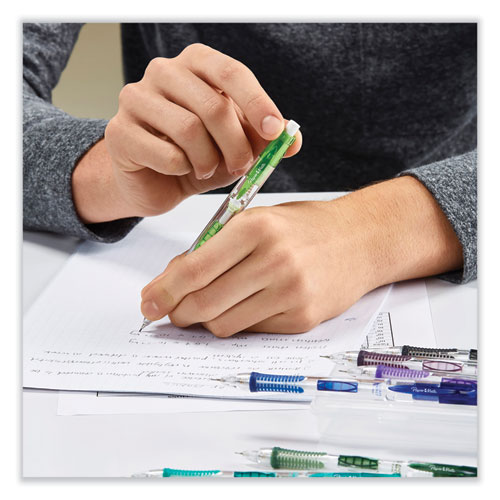 Picture of Clear Point Mechanical Pencils with Tube of Lead/Erasers, 0.9 mm, HB (#2), Black Lead, Assorted Barrel Colors, 2/Pack