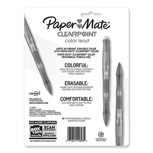Picture of Clearpoint Color Mechanical Pencils, 0.7 mm, Assorted Lead and Barrel Colors, 6/Pack